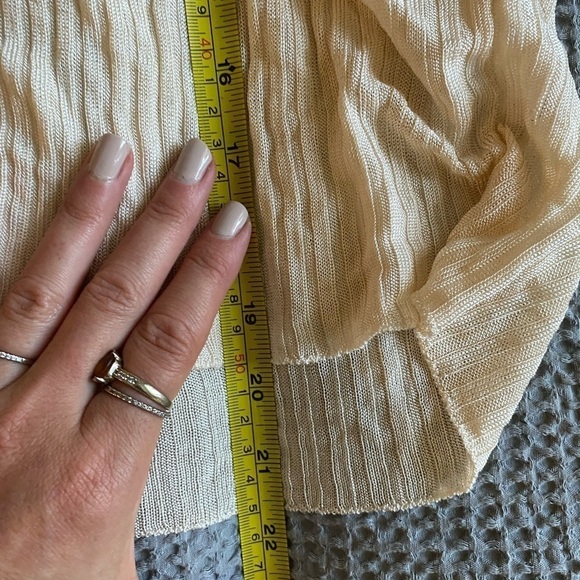Marques / Almeida Women’s Ribbed Knit Cardigan Ivory Size M Clasp Closure - Picture 10 of 11